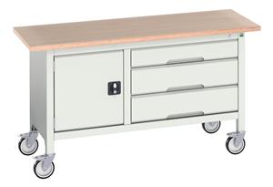 Verso Mobile Work Benches for assembly and production Verso 1500x600 Mobile Storage Bench M14
